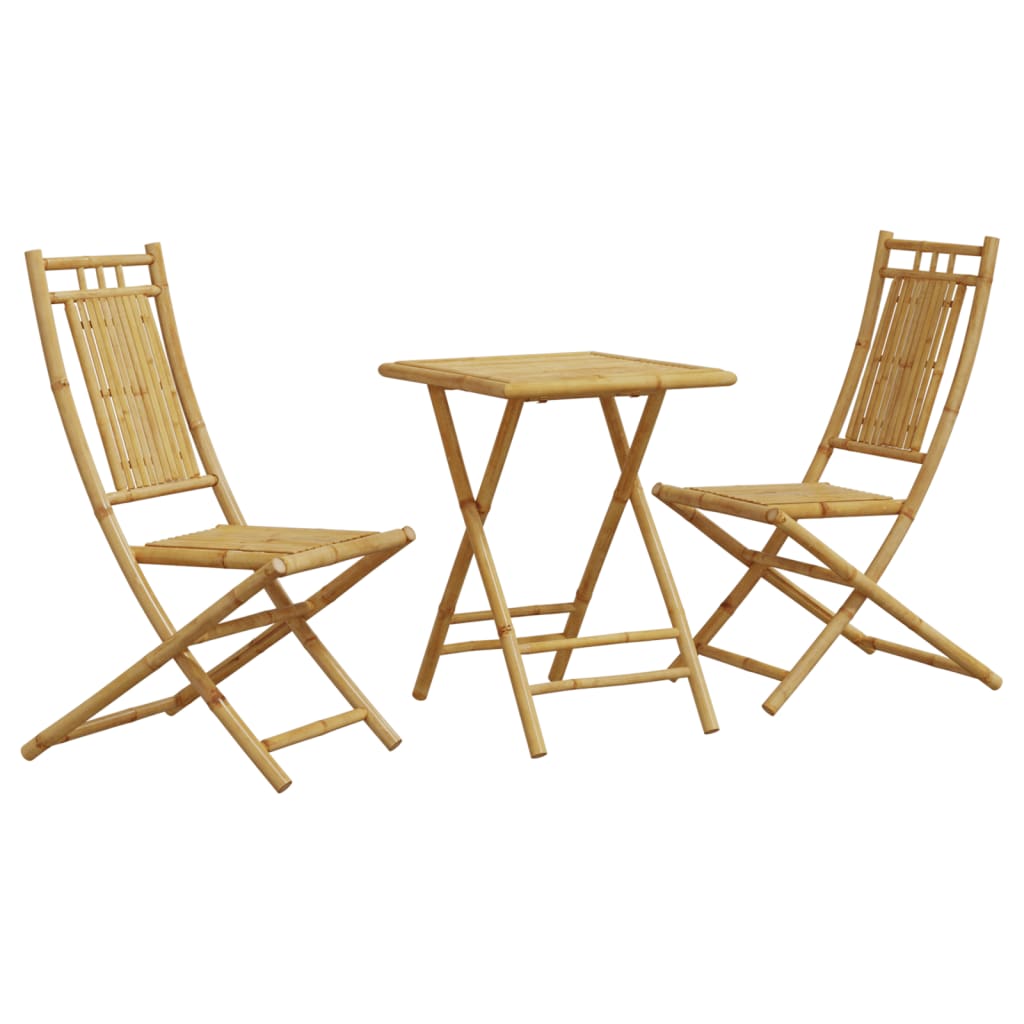 Set mobilier bistro, 3 piese, bambus