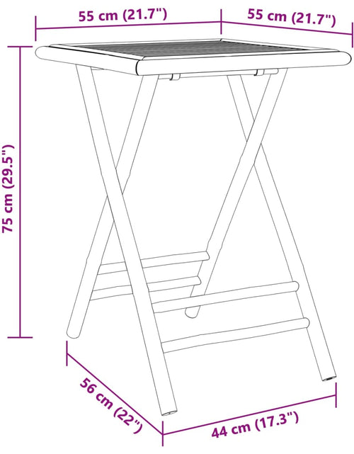 Încărcați imaginea în vizualizatorul Galerie, Set mobilier bistro, 3 piese, bambus
