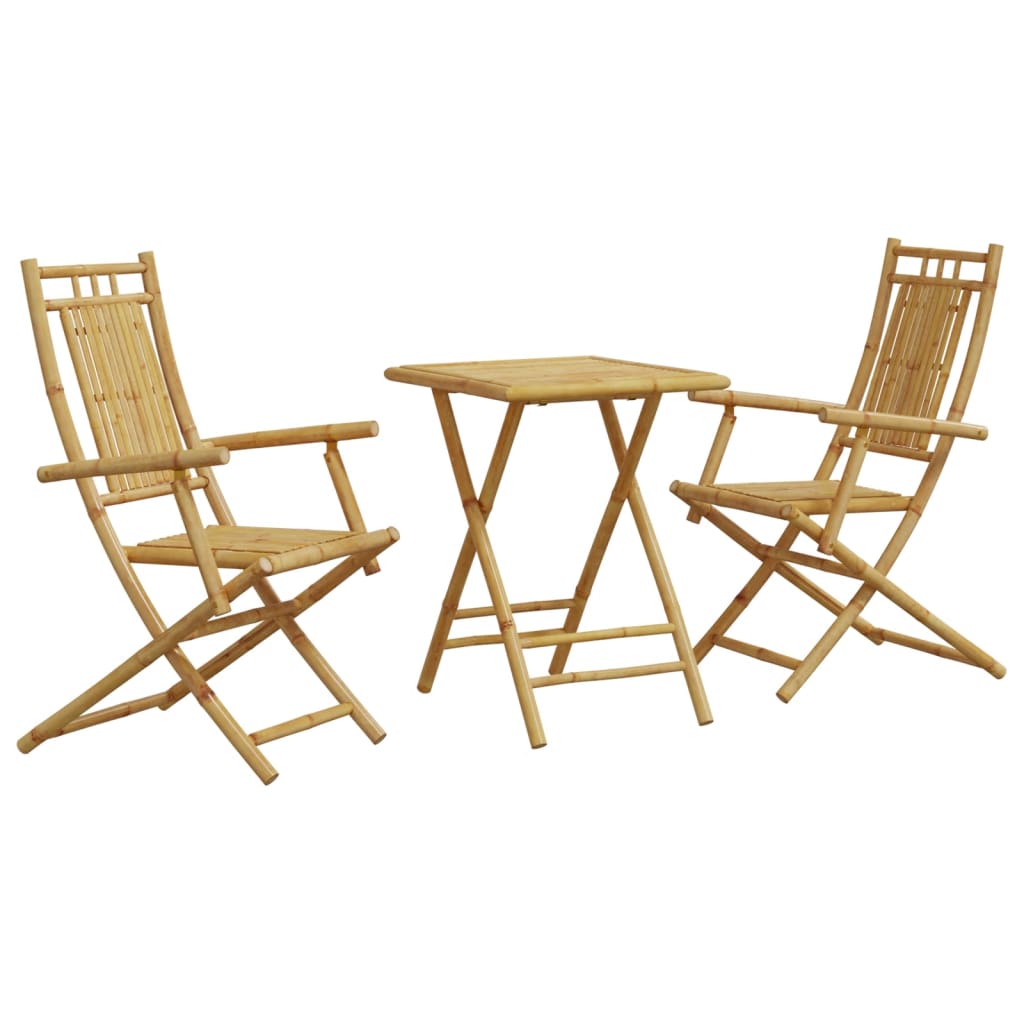 Set mobilier bistro, 3 piese, bambus