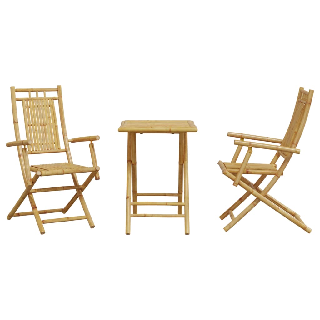 Set mobilier bistro, 3 piese, bambus