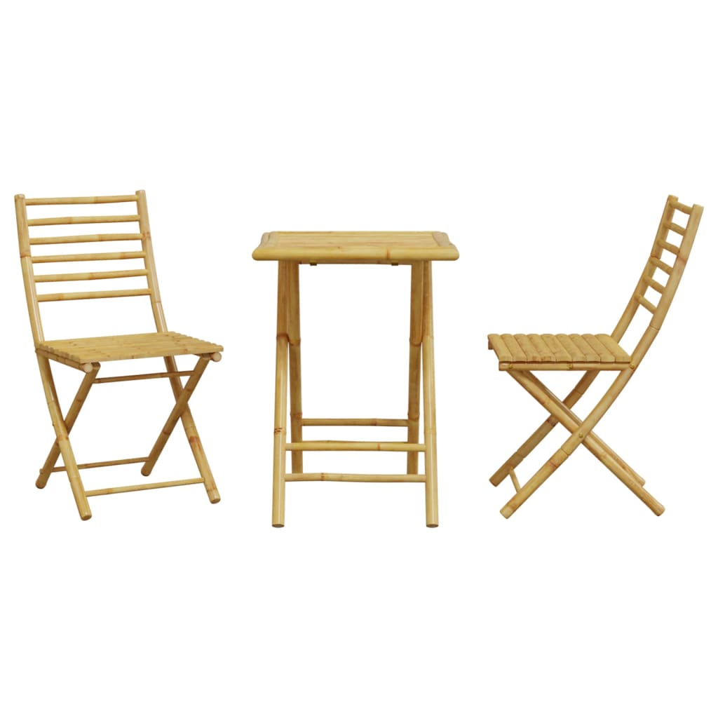 Set mobilier bistro, 3 piese, bambus