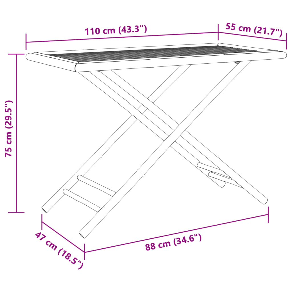 Set mobilier de grădină, 5 piese, bambus