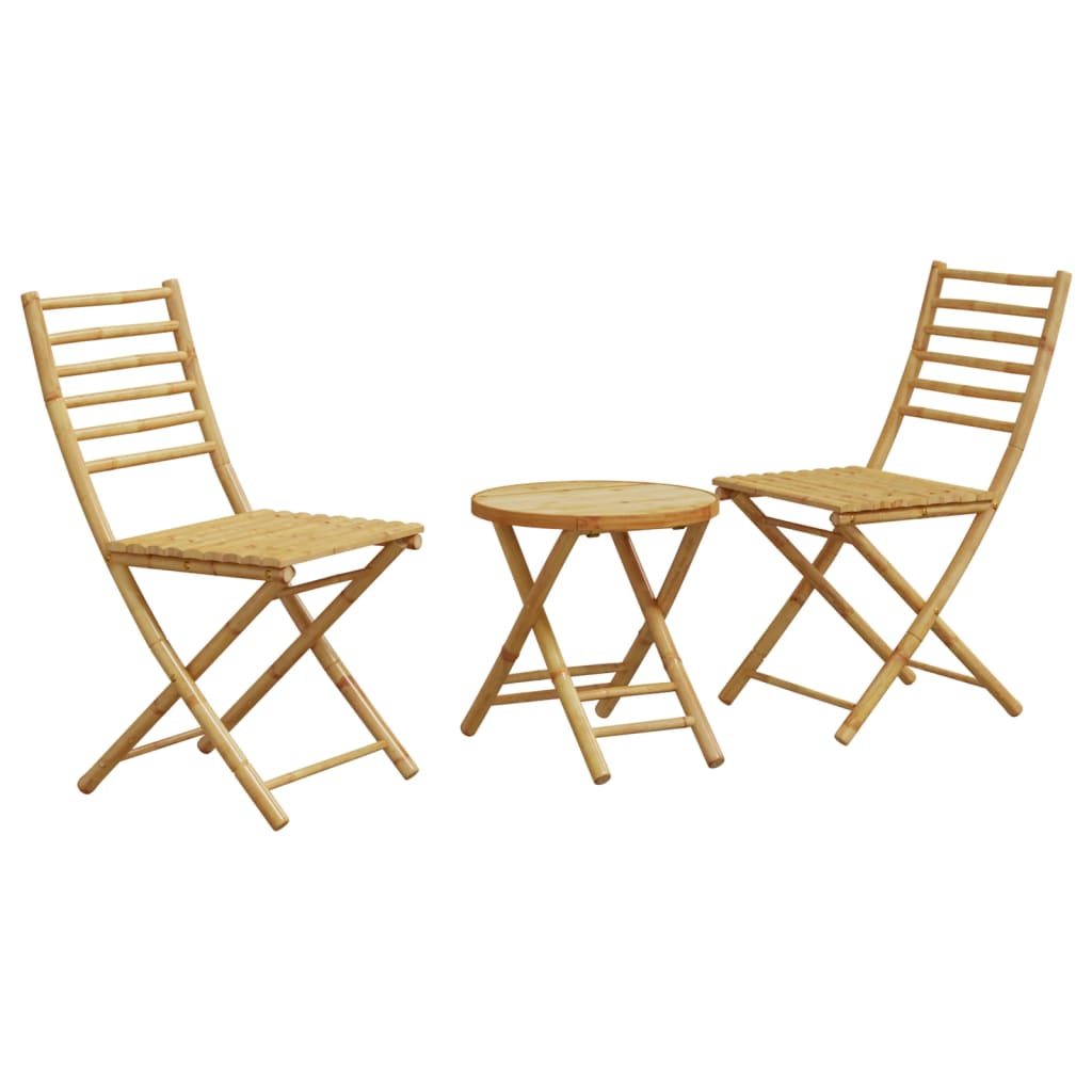 Set mobilier bistro, 3 piese, bambus