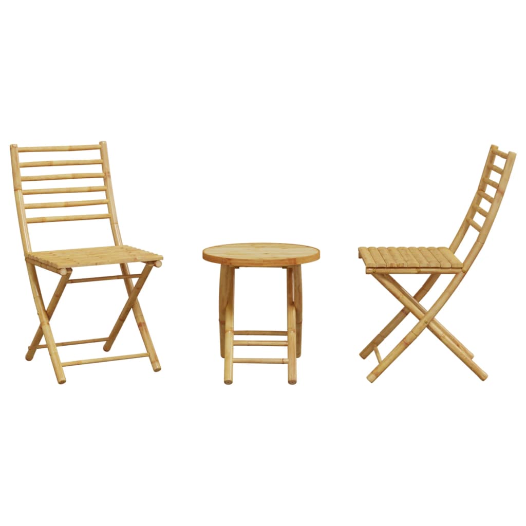 Set mobilier bistro, 3 piese, bambus