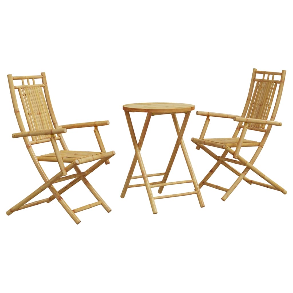 Set mobilier bistro, 3 piese, bambus