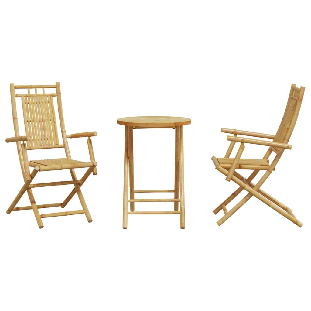 Set mobilier bistro, 3 piese, bambus