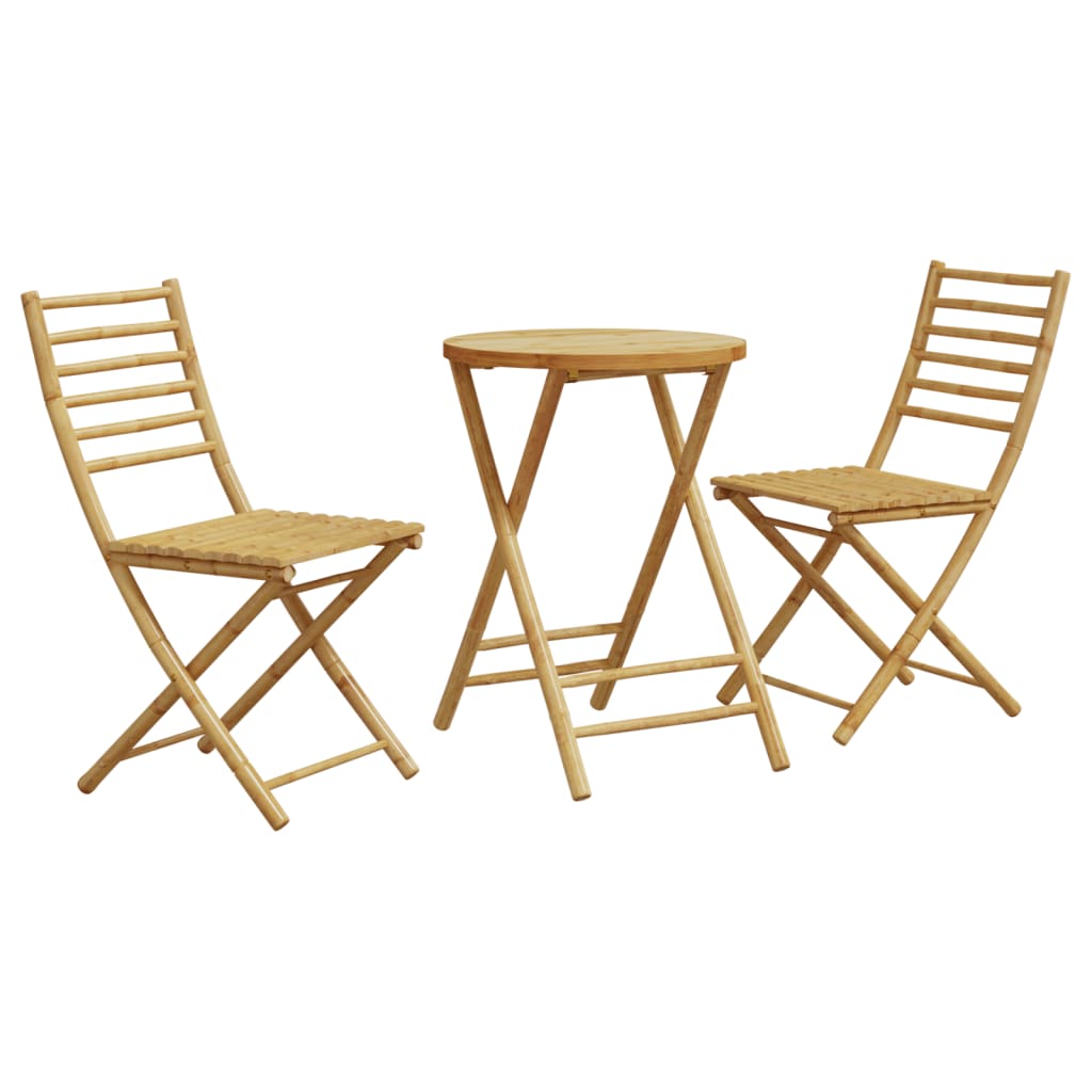 Set mobilier bistro, 3 piese, bambus