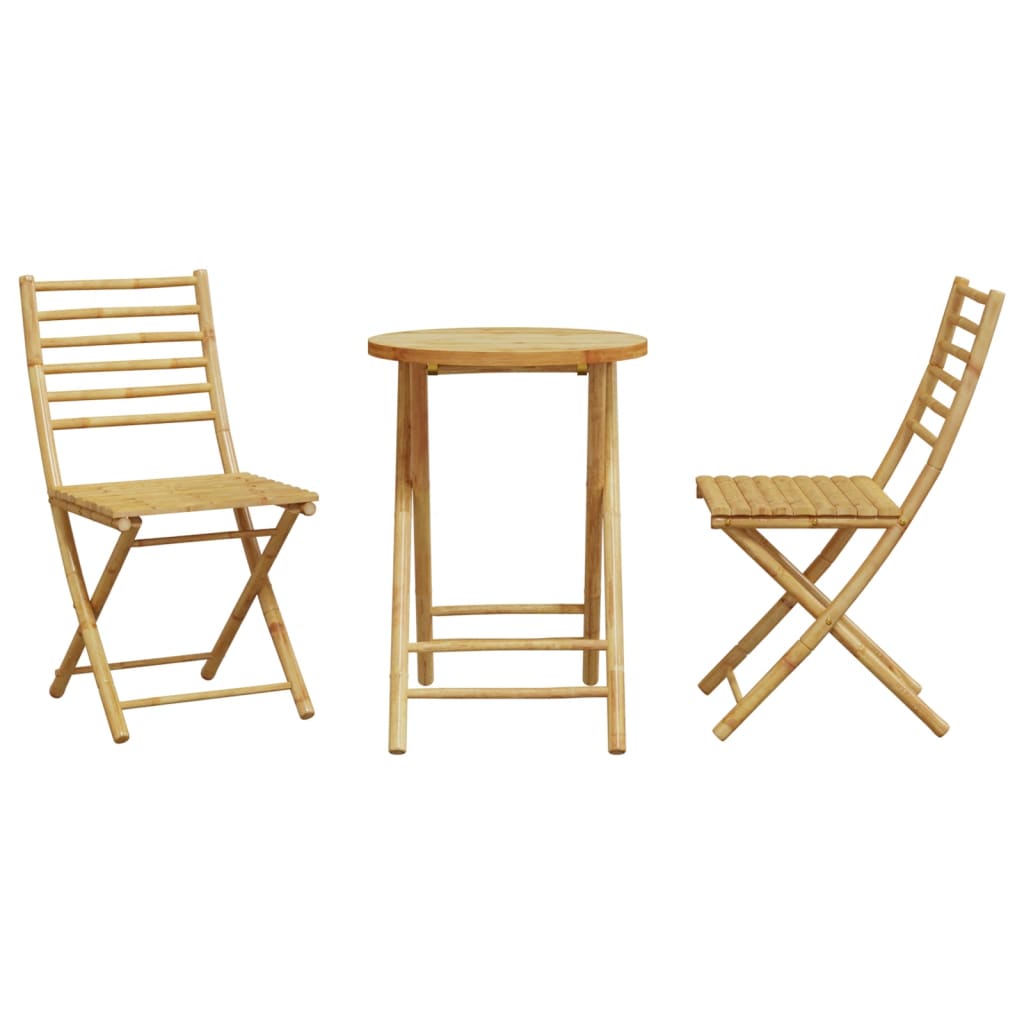 Set mobilier bistro, 3 piese, bambus