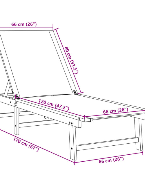 Încărcați imaginea în vizualizatorul Galerie, Șezlonguri, 2 buc., crem, lemn masiv acacia și textilenă
