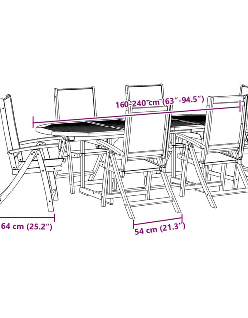 Загрузите изображение в средство просмотра галереи, Set mobilier de grădină, 7 piese, lemn masiv acacia/textilenă
