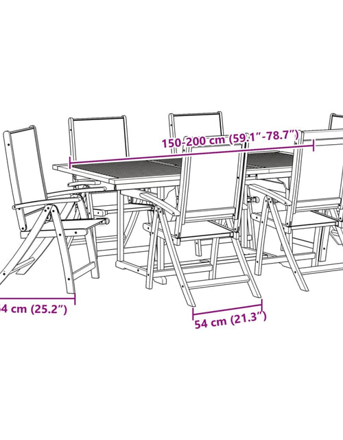 Încărcați imaginea în vizualizatorul Galerie, Set mobilier de grădină, 7 piese, lemn masiv acacia/textilenă
