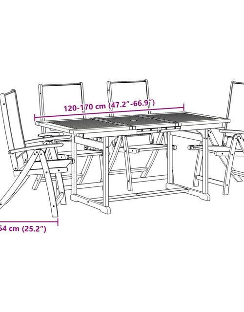Загрузите изображение в средство просмотра галереи, Set mobilier de grădină, 5 piese, lemn masiv acacia/textilenă
