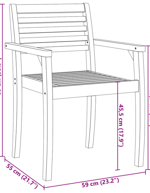 Загрузите изображение в средство просмотра галереи, Scaune de grădină, 6 buc, 59x55x85 cm, lemn masiv de acacia
