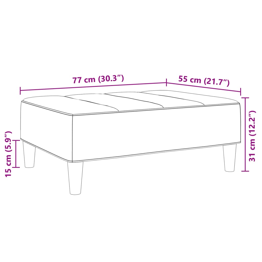 Taburet, albastru, 77x55x31 cm, catifea