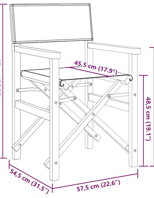 Загрузите изображение в средство просмотра галереи, Scaune de regizor pliante, 2 buc., crem, lemn masiv de tec
