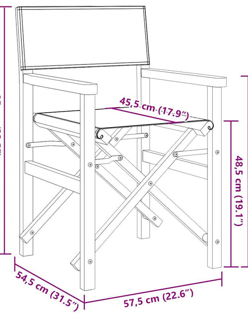 Загрузите изображение в средство просмотра галереи, Scaune de regizor pliante, 2 buc., gri, lemn masiv de tec

