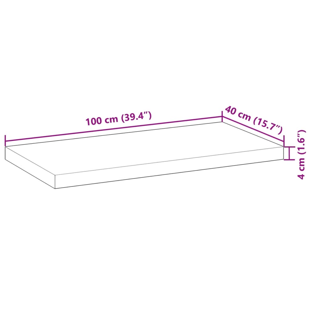 Rafturi suspendate 2 buc. 100x40x4cm lemn masiv acacia netratat