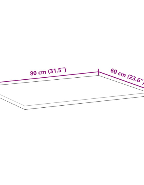 Загрузите изображение в средство просмотра галереи, Blat de baie netratat, 80x60x2 cm, lemn masiv de acacia
