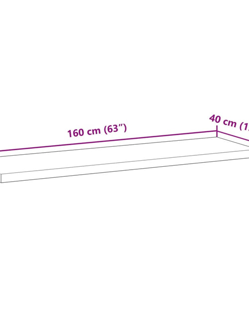 Загрузите изображение в средство просмотра галереи, Blat de baie netratat, 160x40x4 cm, lemn masiv de acacia
