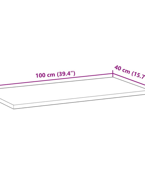 Încărcați imaginea în vizualizatorul Galerie, Blat de baie finisaj cu ulei, 100x40x2 cm, lemn masiv de acacia
