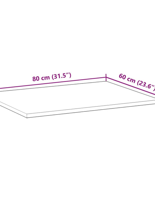 Încărcați imaginea în vizualizatorul Galerie, Blat de baie finisaj cu ulei, 80x60x2 cm, lemn masiv de acacia

