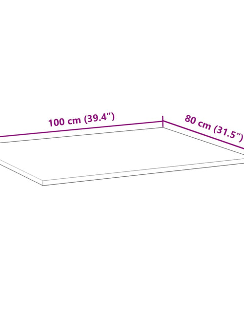 Încărcați imaginea în vizualizatorul Galerie, Blat de birou netratat, 100x80x2 cm, lemn masiv de acacia
