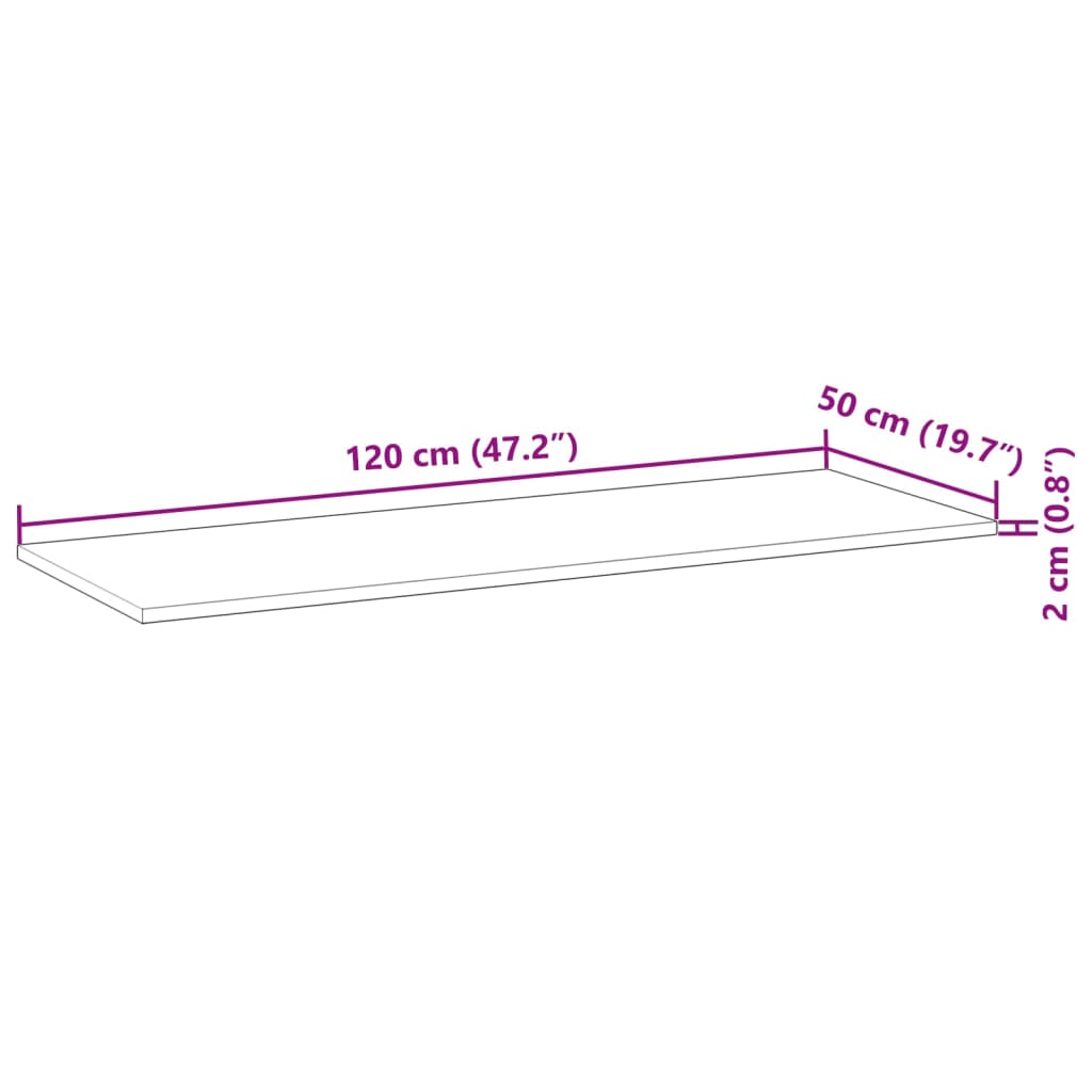 Blat de birou finisat cu ulei, 120x50x2 cm, lemn masiv acacia