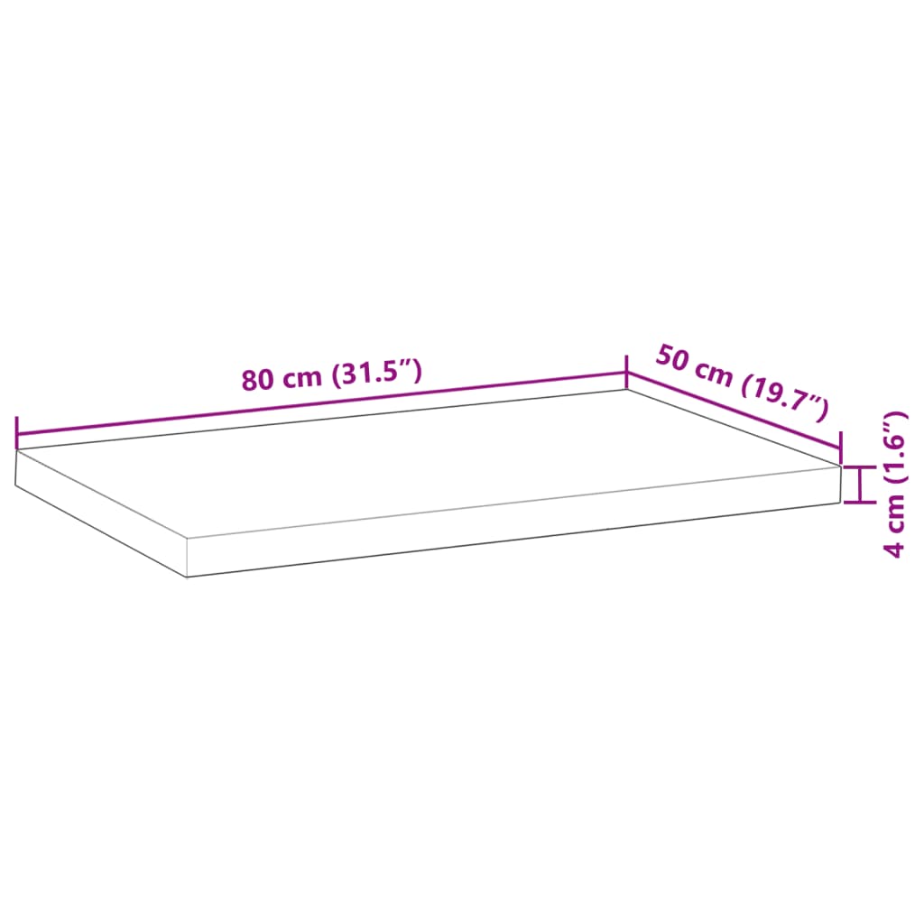 Blat de birou finisat cu ulei, 80x50x4 cm, lemn masiv acacia