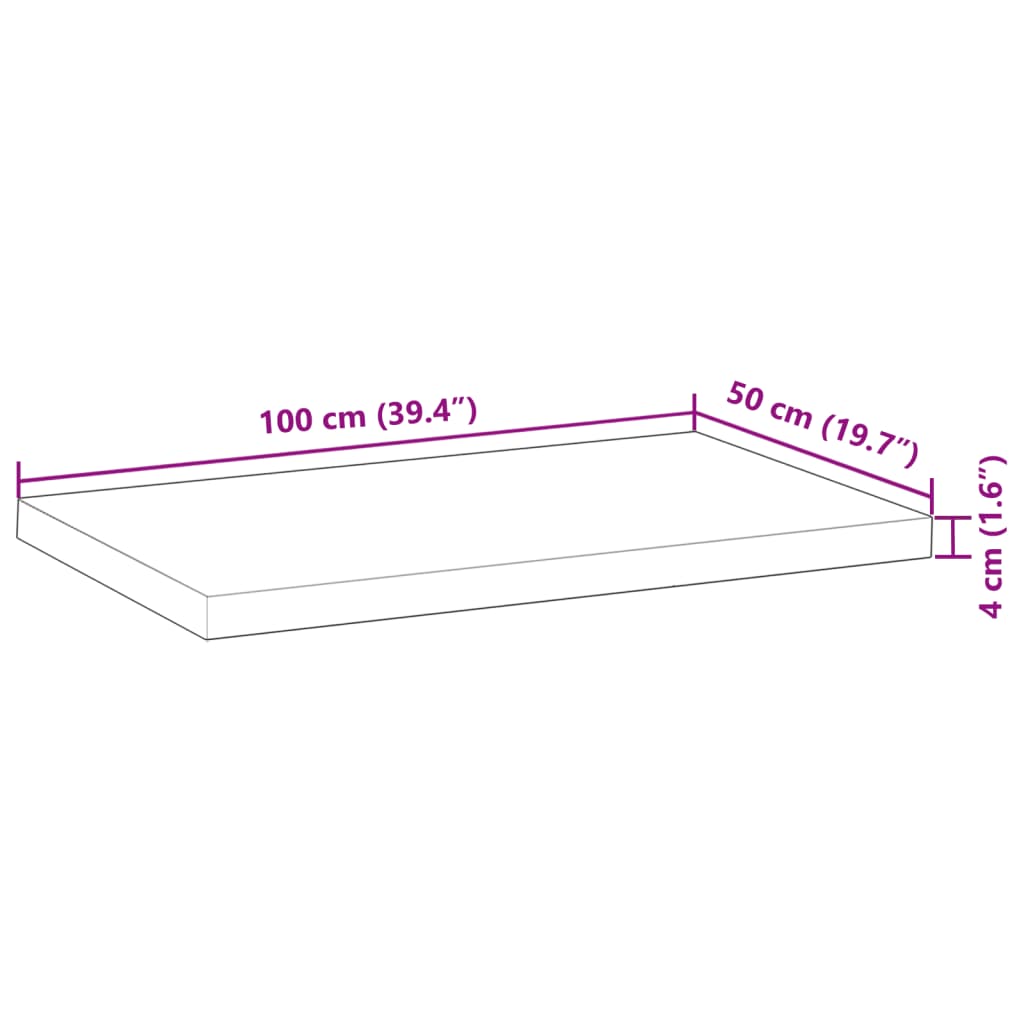 Blat de birou finisat cu ulei, 100x50x4 cm, lemn masiv acacia