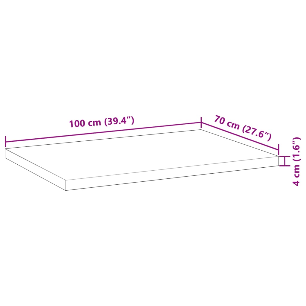 Blat de birou finisat cu ulei, 100x70x4 cm, lemn masiv acacia