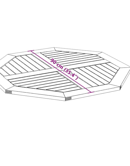 Încărcați imaginea în vizualizatorul Galerie, Blat de masă, 90x90x2,2 cm, octogonal, lemn masiv acacia
