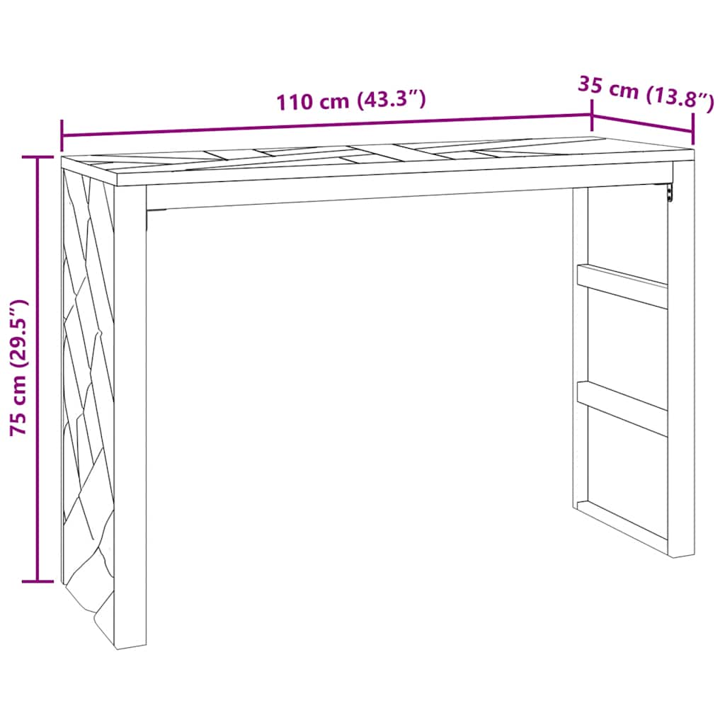 Consolă 110x35x75 cm din lemn masiv de tec