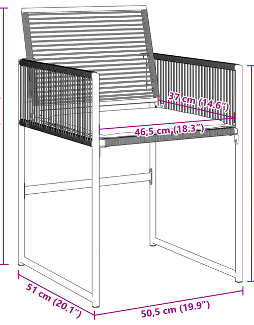 Încărcați imaginea în vizualizatorul Galerie, Scaune de grădină cu perne, 4 buc., negru, poliratan
