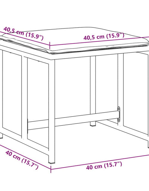 Încărcați imaginea în vizualizatorul Galerie, Taburete de grădină cu perne, 4 buc., negru, oțel și textilenă
