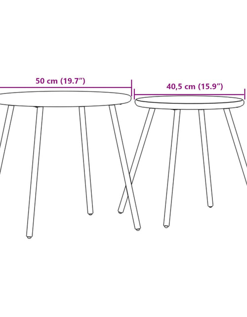 Încărcați imaginea în vizualizatorul Galerie, Mese de cafea de grădină, 2 buc., negru, oțel vopsit, rotunde
