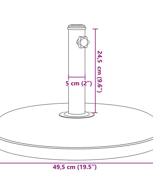 Загрузите изображение в средство просмотра галереи, Suport umbrelă pentru stâlpi Ø32/35/38 mm, 25 kg, rotund

