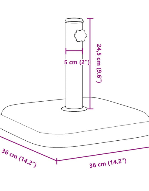 Încărcați imaginea în vizualizatorul Galerie, Suport umbrelă pentru stâlpi Ø32/35/38 mm, 11 kg, pătrat
