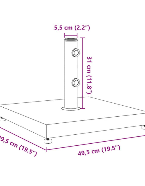 Încărcați imaginea în vizualizatorul Galerie, Suport umbrelă pentru stâlpi Ø32/38/48 mm, 28 kg, pătrat
