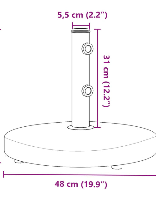 Încărcați imaginea în vizualizatorul Galerie, Suport umbrelă pentru stâlpi Ø32/38/48 mm, 25 kg, rotund
