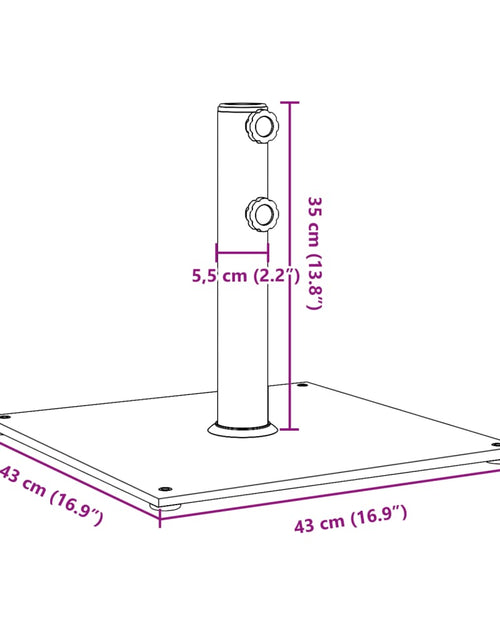 Încărcați imaginea în vizualizatorul Galerie, Suport umbrelă pentru stâlpi Ø32/38/48 mm, 17 kg, pătrat
