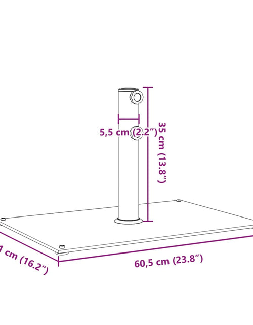 Încărcați imaginea în vizualizatorul Galerie, Suport umbrelă pentru stâlpi Ø32/38/48 mm, 15 kg, dreptunghi
