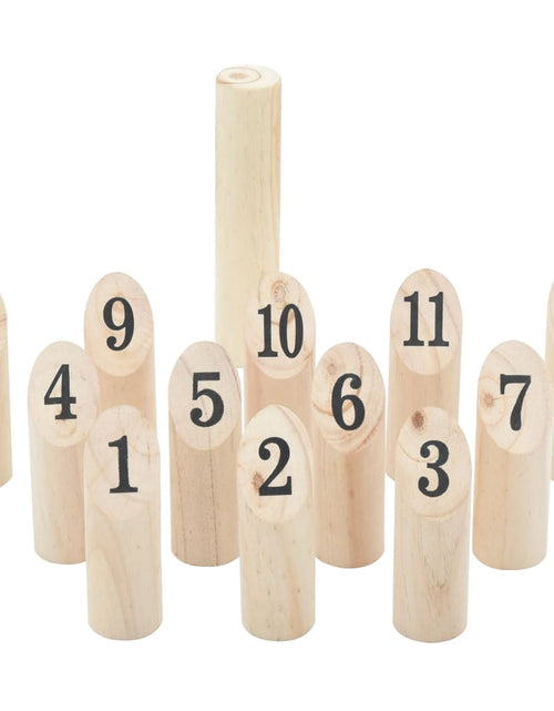 Загрузите изображение в средство просмотра галереи, Kubb Set jocuri cu numere 13 piese geantă de transport lemn masiv pin
