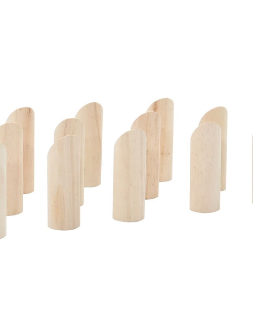 Încărcați imaginea în vizualizatorul Galerie, Kubb Set jocuri cu numere 13 piese geantă de transport lemn masiv pin
