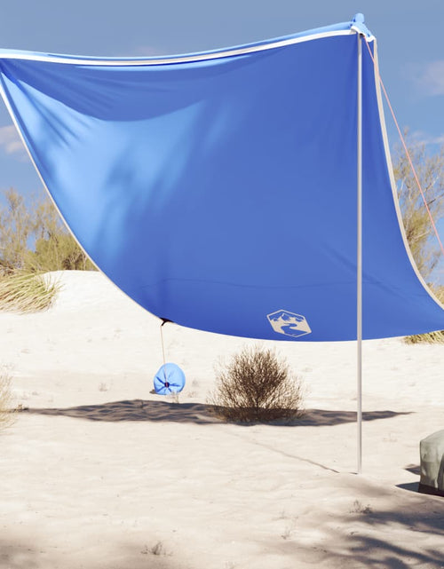 Încărcați imaginea în vizualizatorul Galerie, Baldachin de plajă cu ancore de nisip, albastru, 214x236 cm
