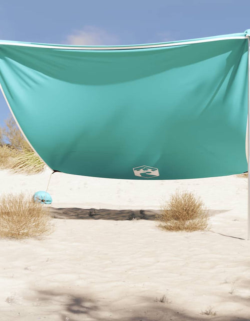 Загрузите изображение в средство просмотра галереи, Baldachin de plajă cu ancore de nisip, verde, 304x300 cm
