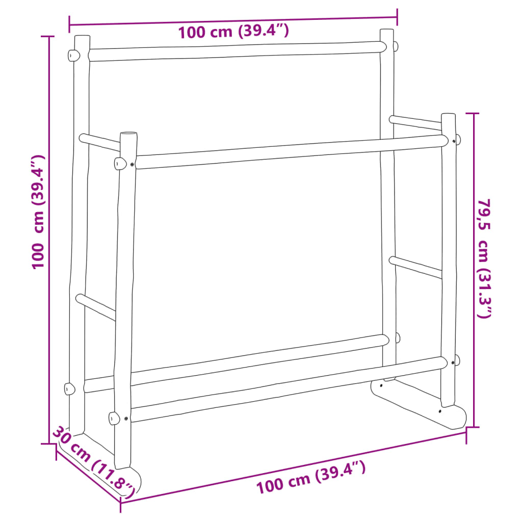 Suport pentru haine, 100x30x100 cm, bambus