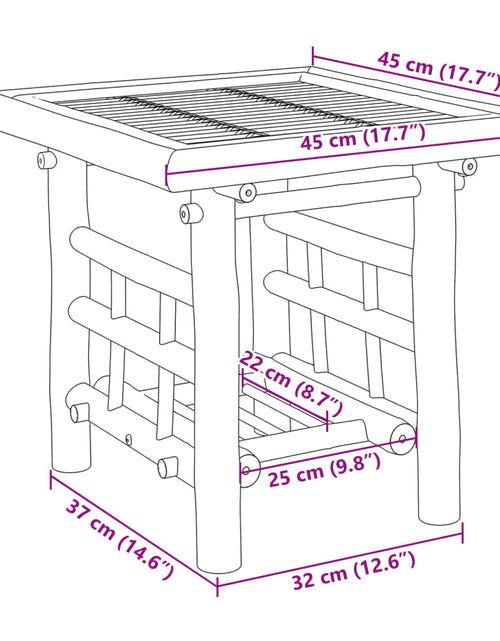 Загрузите изображение в средство просмотра галереи, Măsuță laterală, 45x45x45 cm, bambus
