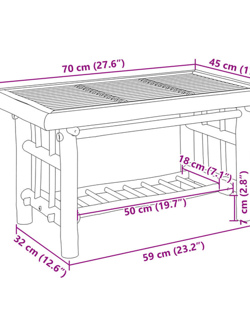 Загрузите изображение в средство просмотра галереи, Măsuță de cafea, 70x45x36 cm, bambus
