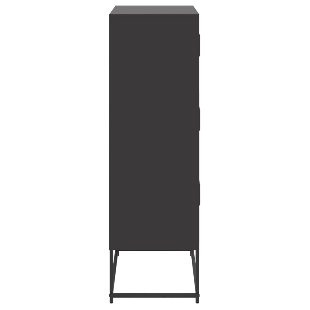 Dulap, negru, 68,5x38,5x123,5 cm, oțel