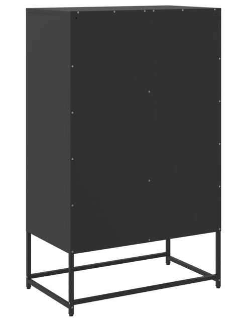 Загрузите изображение в средство просмотра галереи, Dulap înalt, negru, 68,5x39x111,5 cm, oțel laminat la rece
